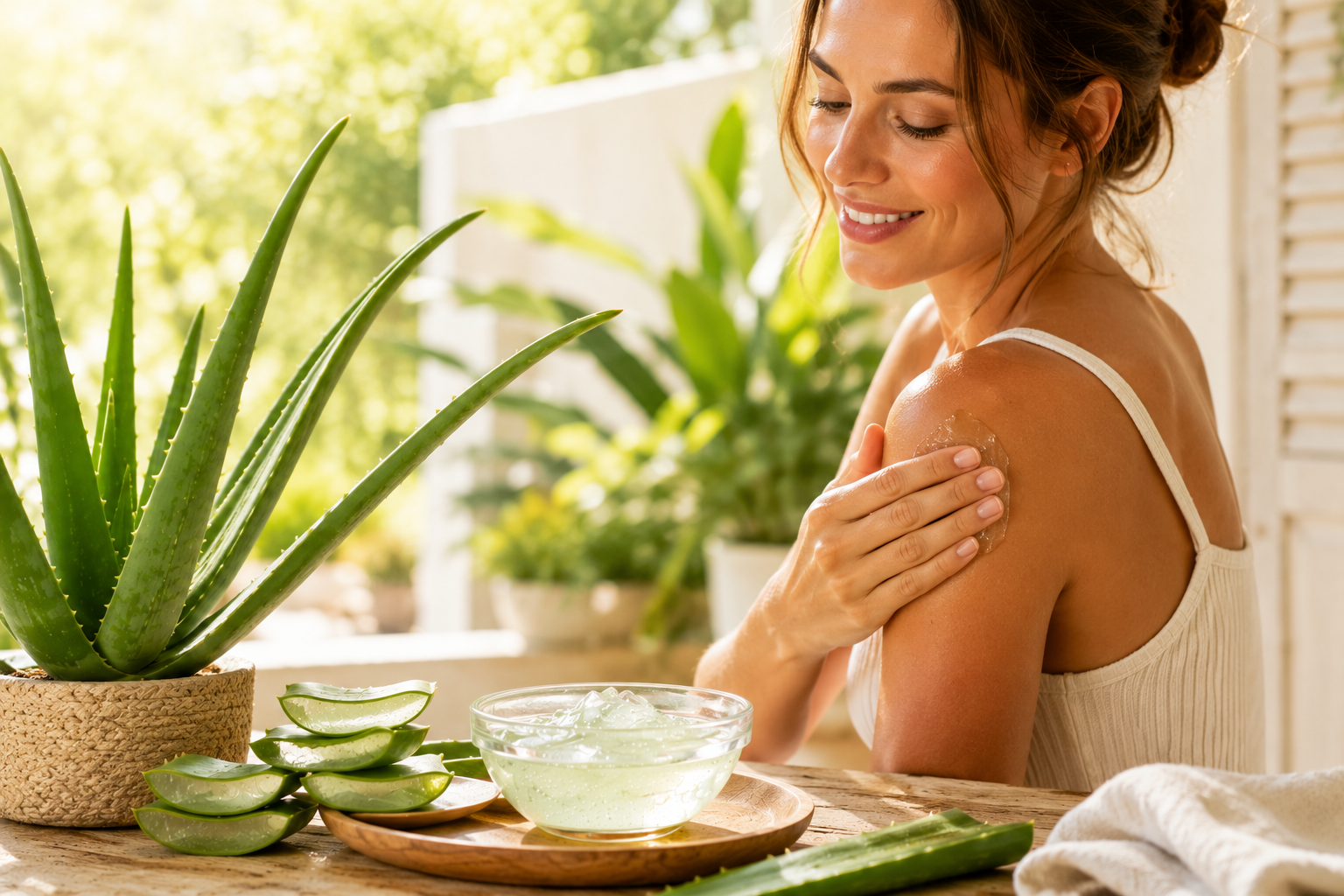 aloe vera gel for sunburn